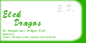 elek dragos business card
