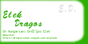 elek dragos business card